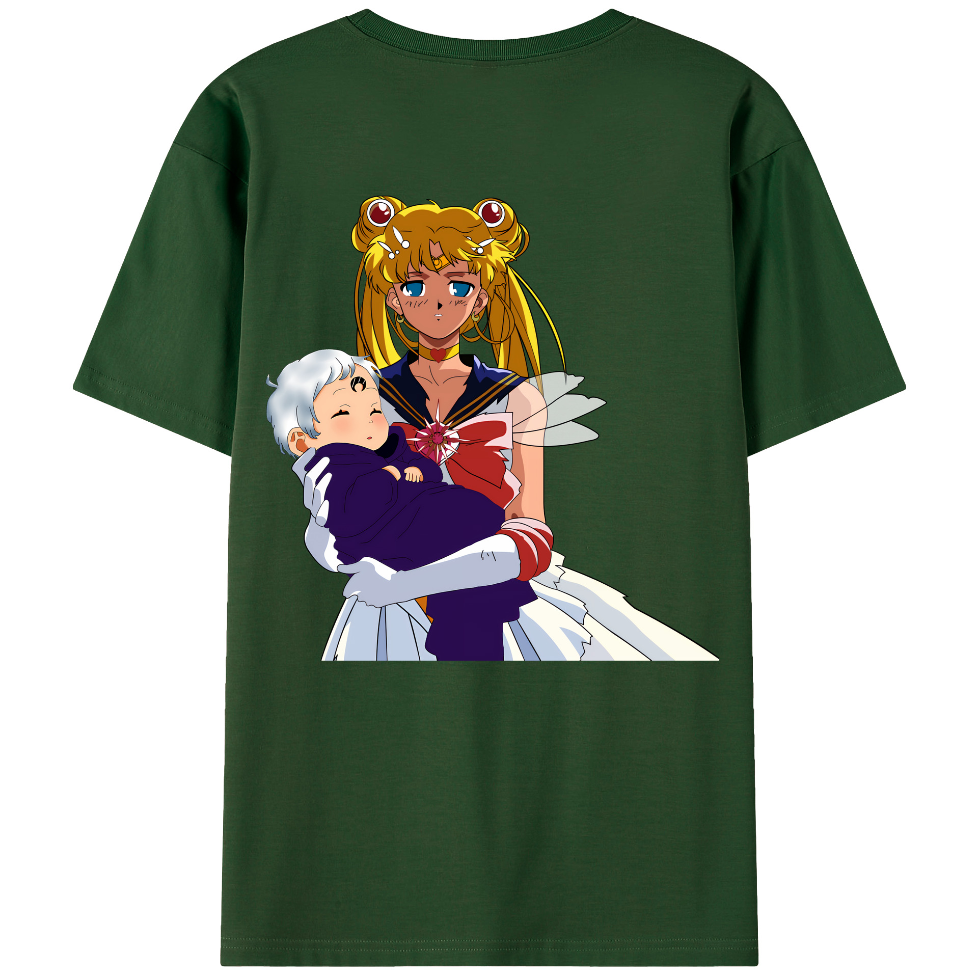 （画像用） 美少女戦士セーラームーン 月野 うさぎ つきの うさぎ Sailor Moon Tsukino Usagi 綿100％半袖Tシャツ（背面プリント）